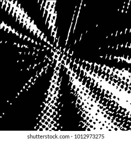 Abstract grunge grid halftone background pattern. Black and white vector line illustration
