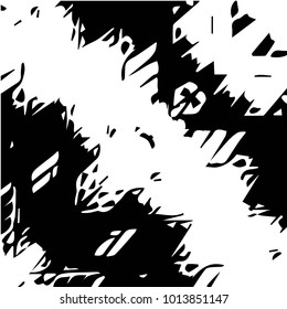 Abstract grunge grid halftone background pattern. Black and white vector line illustration
