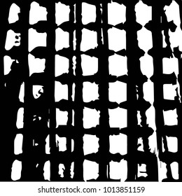 Abstract grunge grid halftone background pattern. Black and white vector line illustration
