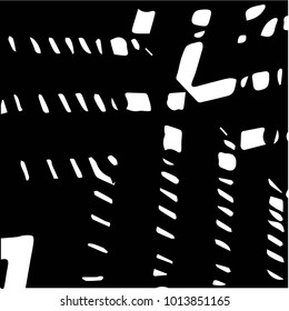 Abstract grunge grid halftone background pattern. Black and white vector line illustration
