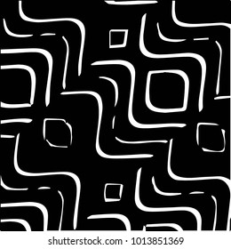 Abstract grunge grid halftone background pattern. Black and white vector line illustration
