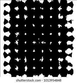 Abstract grunge grid halftone background pattern. Black and white vector line illustration