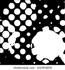 Abstract grunge grid halftone background pattern. Black and white vector line illustration