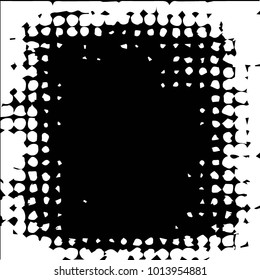 Abstract grunge grid halftone background pattern. Black and white vector line illustration