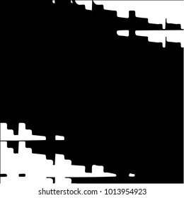 Abstract grunge grid halftone background pattern. Black and white vector line illustration