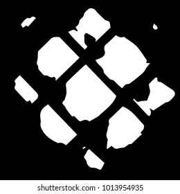 Abstract grunge grid halftone background pattern. Black and white vector line illustration