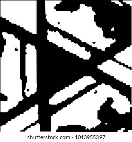Abstract grunge grid halftone background pattern. Black and white vector line illustration

