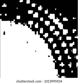 Abstract grunge grid halftone background pattern. Black and white vector line illustration
