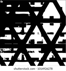 Abstract grunge grid halftone background pattern. Black and white vector line illustration
