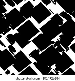 Abstract grunge grid halftone background pattern. Black and white vector line illustration

