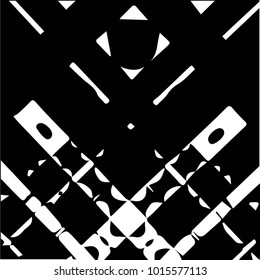 Abstract grunge grid halftone background pattern. Black and white vector line illustration
