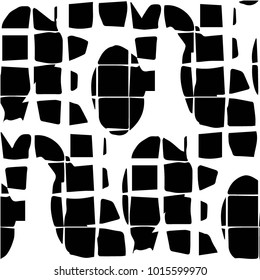 Abstract grunge grid halftone background pattern. Black and white vector line illustration
