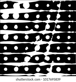 Abstract grunge grid halftone background pattern. Black and white vector line illustration
