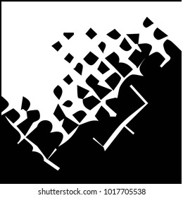 Abstract grunge grid halftone background pattern. Black and white vector line illustration
