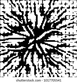 Abstract grunge grid halftone background pattern. Black and white vector line illustration
