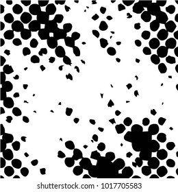 Abstract grunge grid halftone background pattern. Black and white vector line illustration
