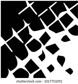 Abstract grunge grid halftone background pattern. Black and white vector line illustration
