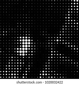 Abstract grunge grid halftone background pattern. Black and white vector line illustration
