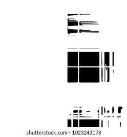 Abstract grunge grid halftone background pattern. Black and white vector line illustration
