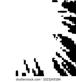 Abstract grunge grid halftone background pattern. Black and white vector line illustration
