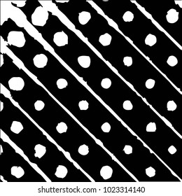 Abstract grunge grid halftone background pattern. Black and white vector line illustration
