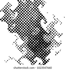 Abstract grunge grid halftone background pattern. Black and white vector line illustration
