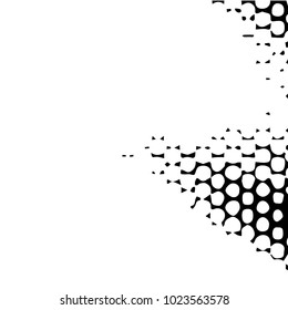 Abstract grunge grid halftone background pattern. Black and white vector line illustration
