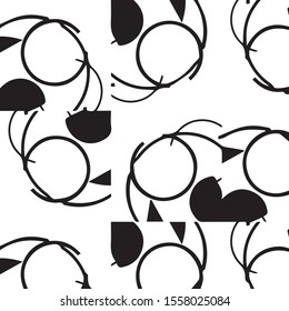 Abstract grunge grid halftone background pattern. Black and white vector line illustration