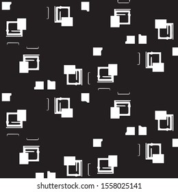 Abstract grunge grid halftone background pattern. Black and white vector line illustration