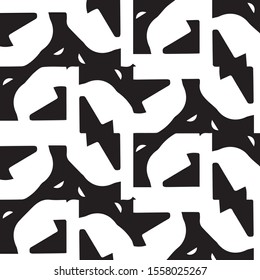 Abstract grunge grid halftone background pattern. Black and white vector line illustration