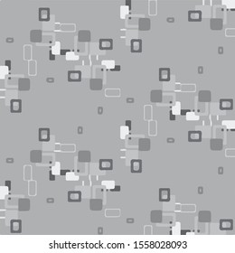 Abstract grunge grid halftone background pattern. Black and white vector line illustration