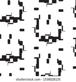 Abstract grunge grid halftone background pattern. Black and white vector line illustration