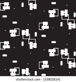 Abstract grunge grid halftone background pattern. Black and white vector line illustration