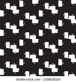 Abstract grunge grid halftone background pattern. Black and white vector line illustration