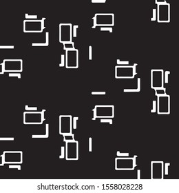 Abstract grunge grid halftone background pattern. Black and white vector line illustration