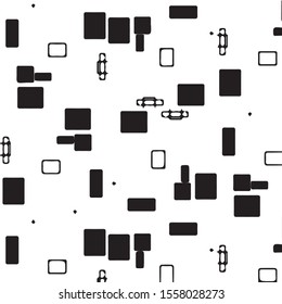Abstract grunge grid halftone background pattern. Black and white vector line illustration