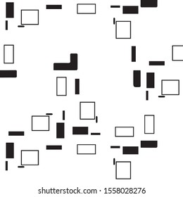 Abstract grunge grid halftone background pattern. Black and white vector line illustration