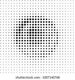 Abstract grunge grid polka dot halftone background pattern. Spotted black and white vector line illustration

