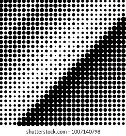 Abstract grunge grid polka dot halftone background pattern. Spotted black and white vector line illustration
