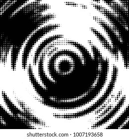 Abstract grunge grid polka dot halftone background pattern. Spotted black and white vector line illustration
