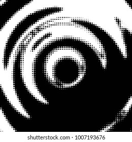 Abstract grunge grid polka dot halftone background pattern. Spotted black and white vector line illustration
