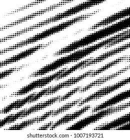 Abstract grunge grid polka dot halftone background pattern. Spotted black and white vector line illustration
