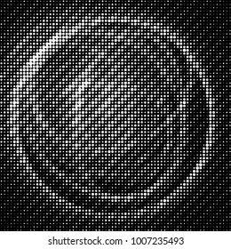 Abstract grunge grid polka dot halftone background pattern. Spotted black and white vector line illustration
