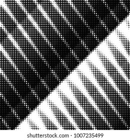 Abstract grunge grid polka dot halftone background pattern. Spotted black and white vector line illustration
