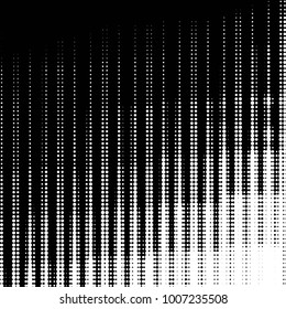 Abstract grunge grid polka dot halftone background pattern. Spotted black and white vector line illustration
