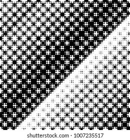 Abstract grunge grid polka dot halftone background pattern. Spotted black and white vector line illustration
