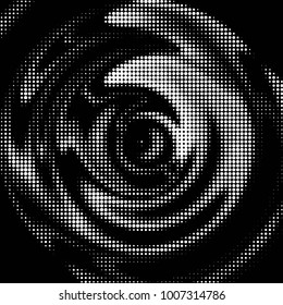 Abstract grunge grid polka dot halftone background pattern. Spotted black and white vector line illustration
