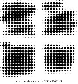 Abstract grunge grid polka dot halftone background pattern. Spotted black and white line illustration
