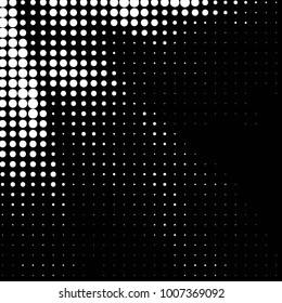 Abstract grunge grid polka dot halftone background pattern. Spotted black and white line illustration
