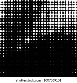 Abstract grunge grid polka dot halftone background pattern. Spotted black and white line illustration

